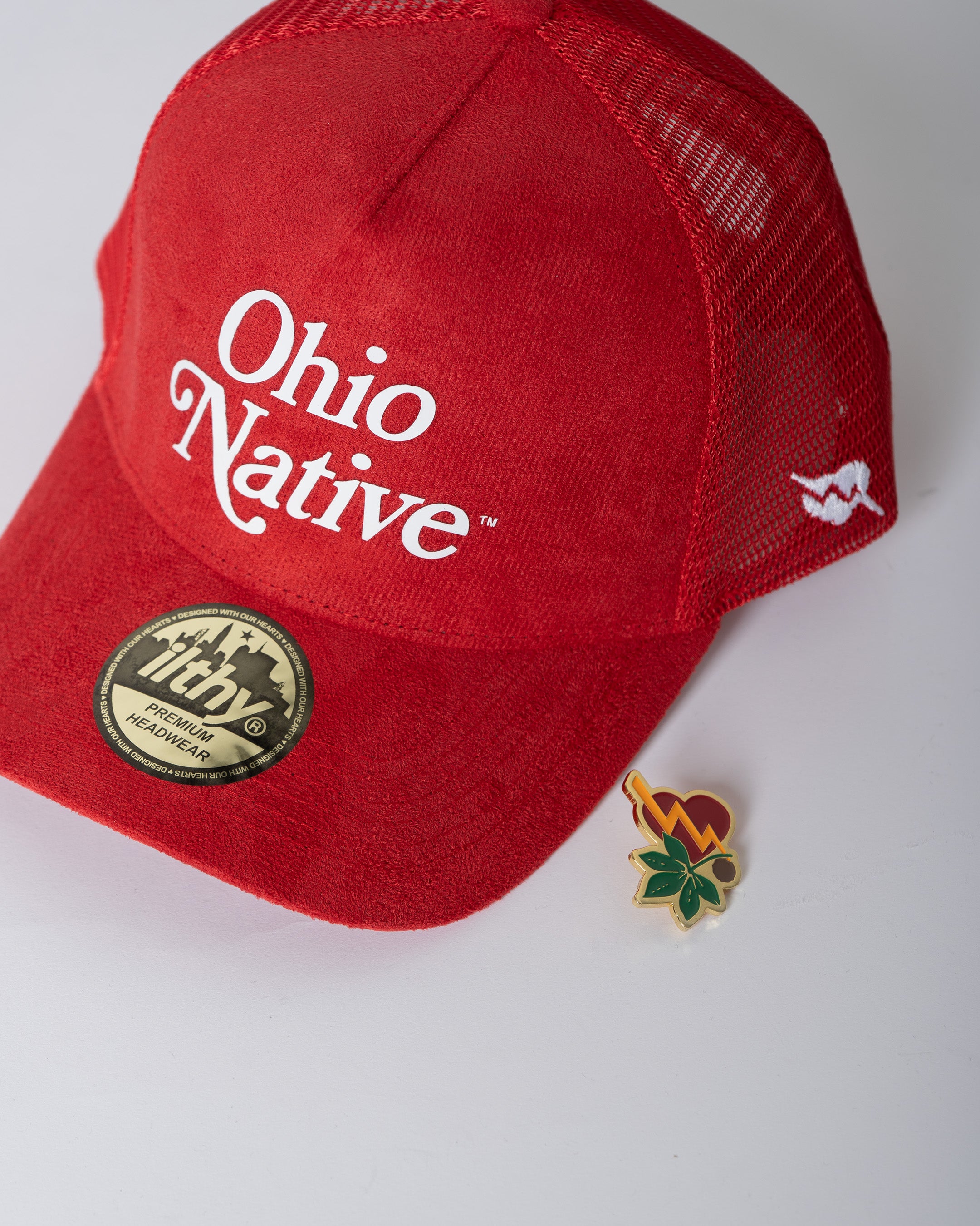 ILTHY® Ohio Native™ Trucker Cap (Red Suede)