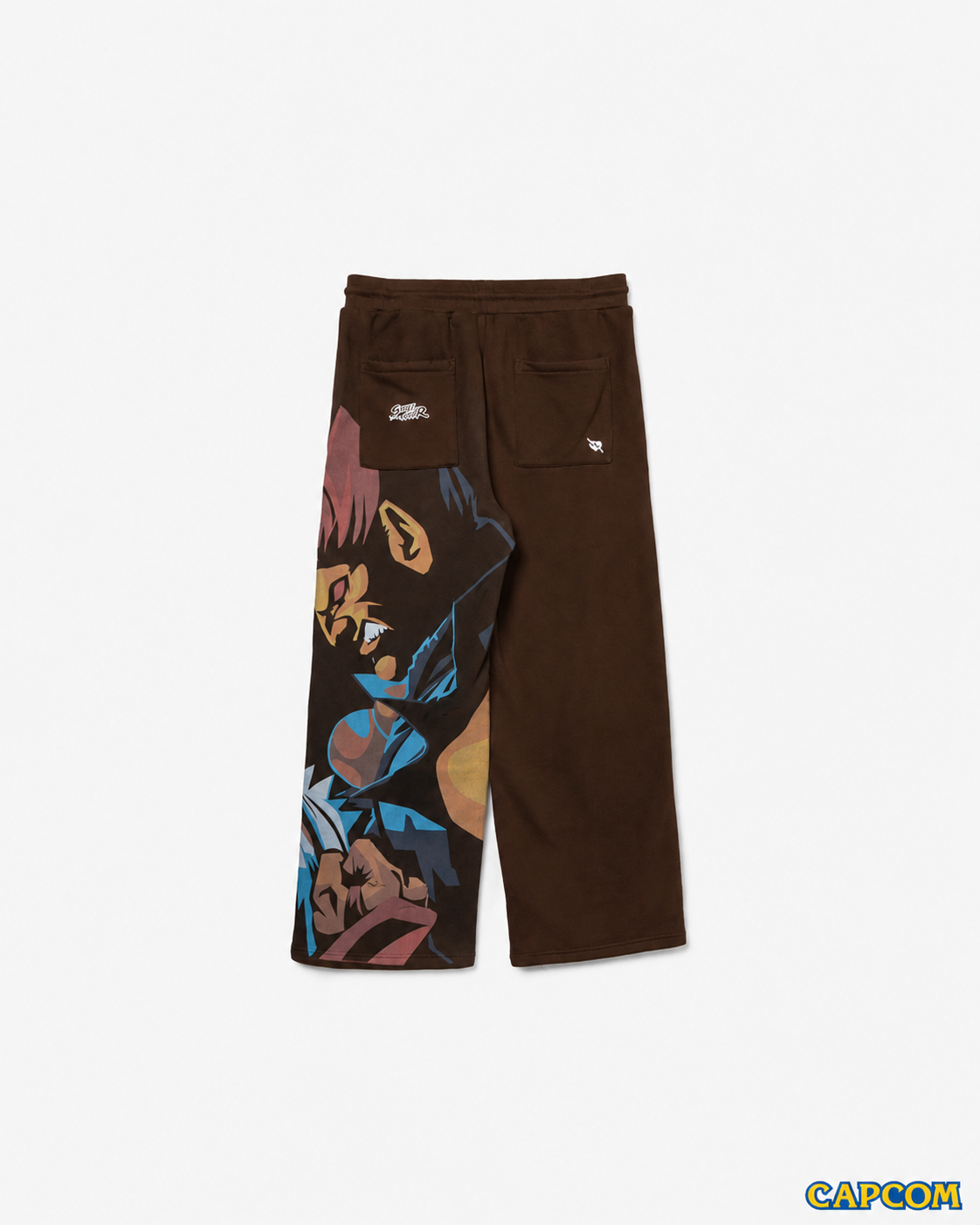 (PRE-ORDER) Street Fighter™ Wide Leg Sweatpants Ryu vs. Akuma (Brown)