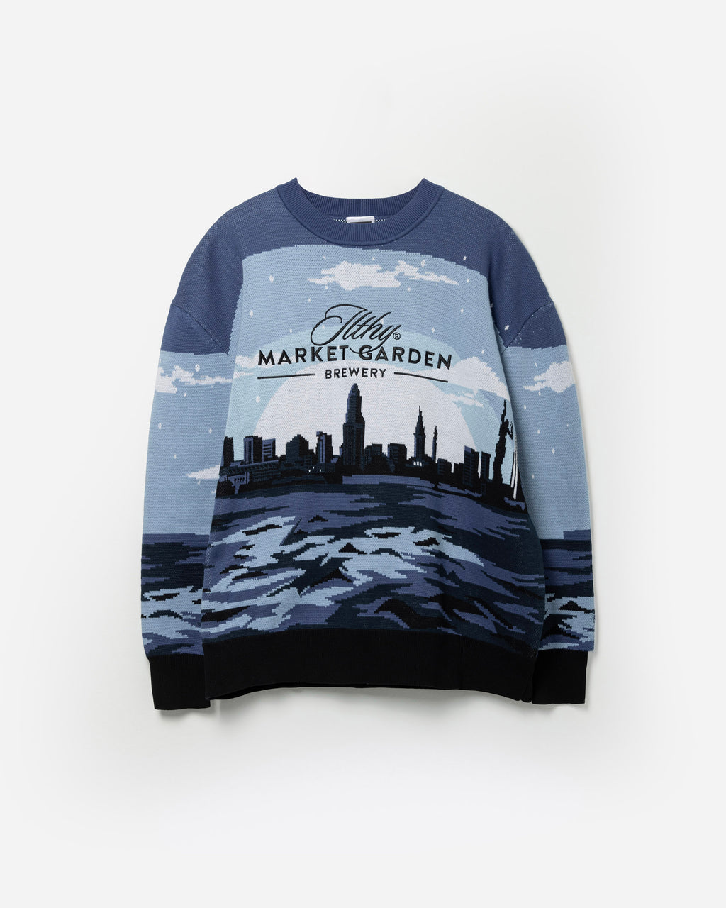 Market Garden Jacquard Knit Sweater (Blue)