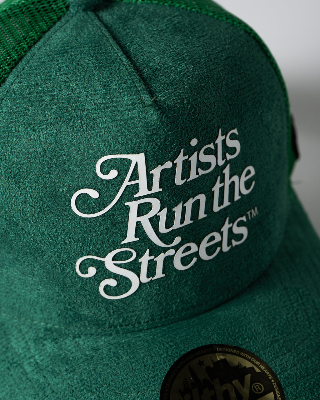 Artists Run the Streets™ Suede Trucker Cap (Green)