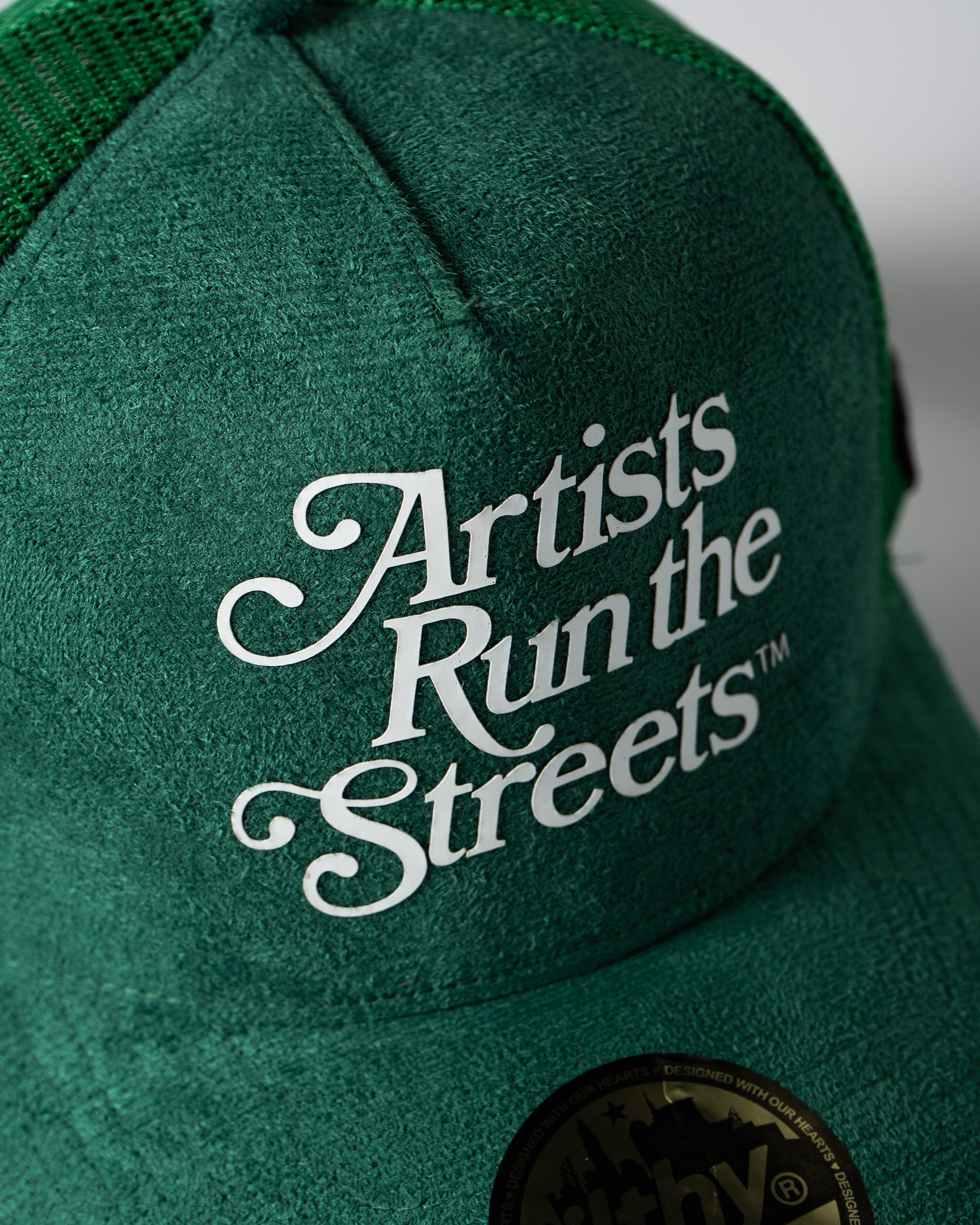 Artists Run the Streets™ Suede Trucker Cap (Green)