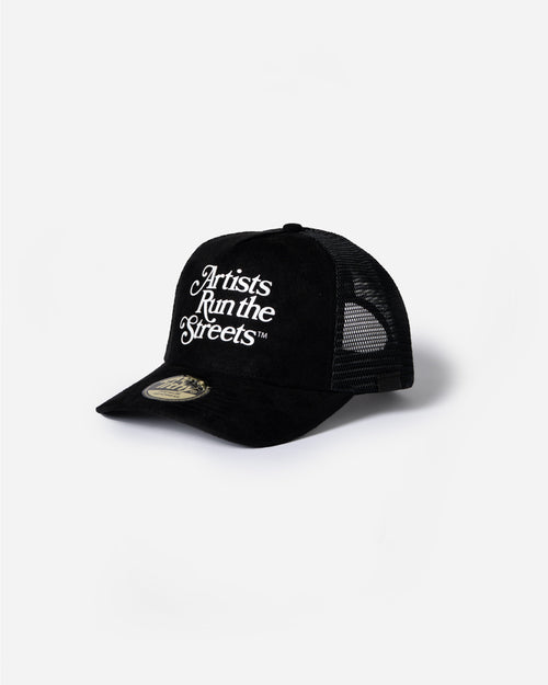 Artists Run the Streets™ Suede Trucker Cap (Black)