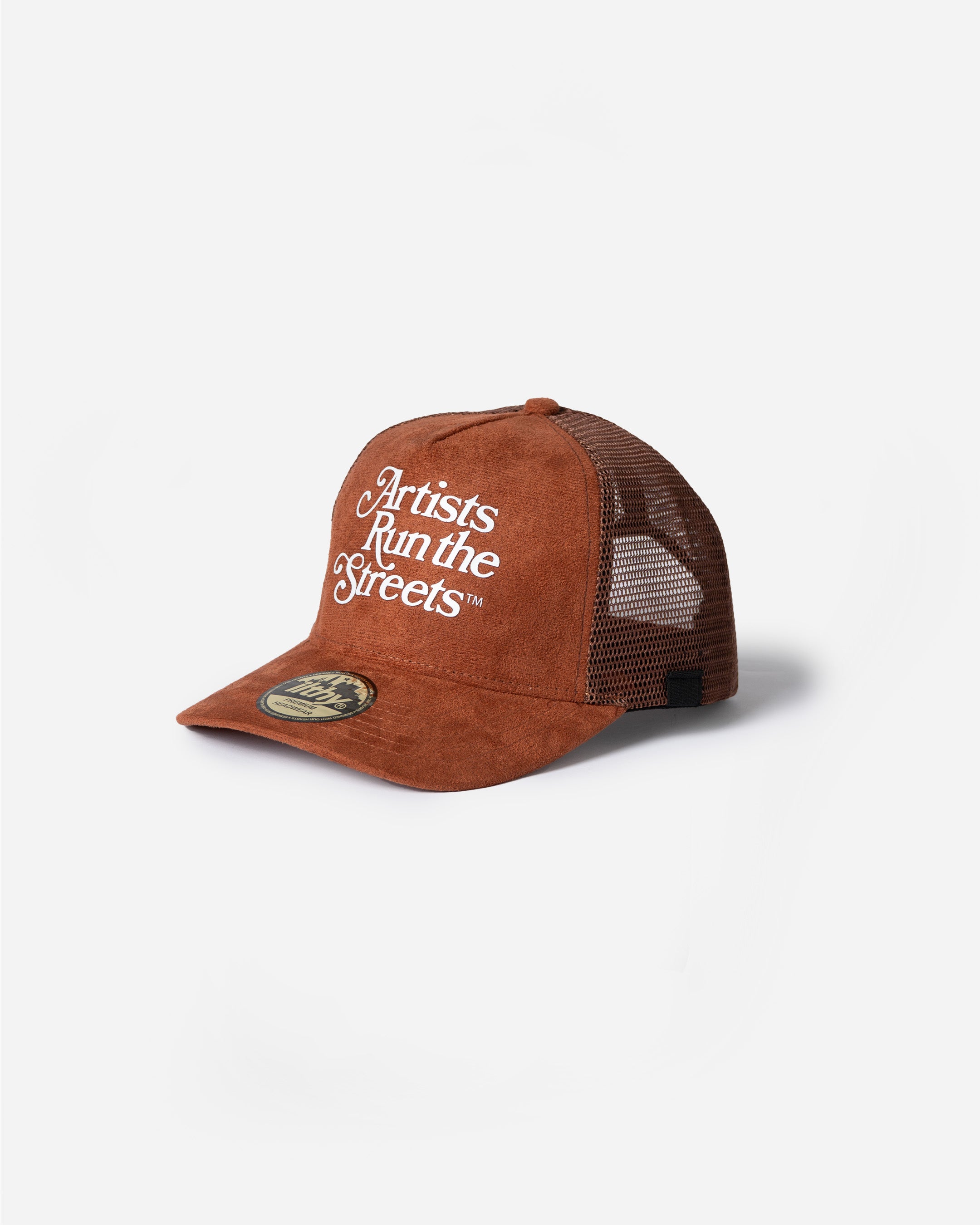 Artists Run the Streets™ Suede Trucker Cap (Terracotta Brown)
