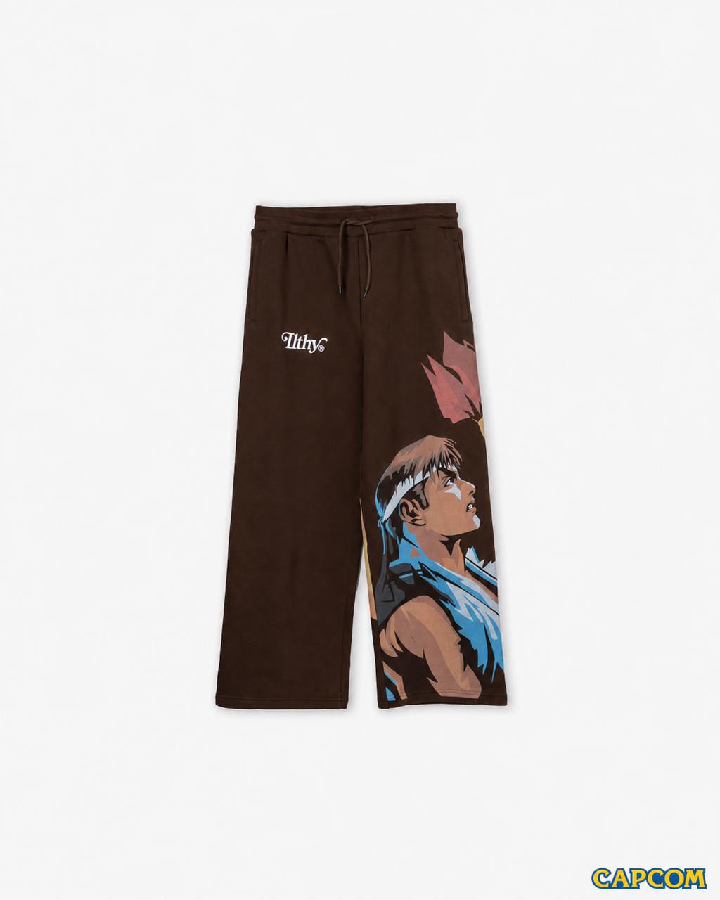 (PRE-ORDER) Street Fighter™ Wide Leg Sweatpants Ryu vs. Akuma (Brown)