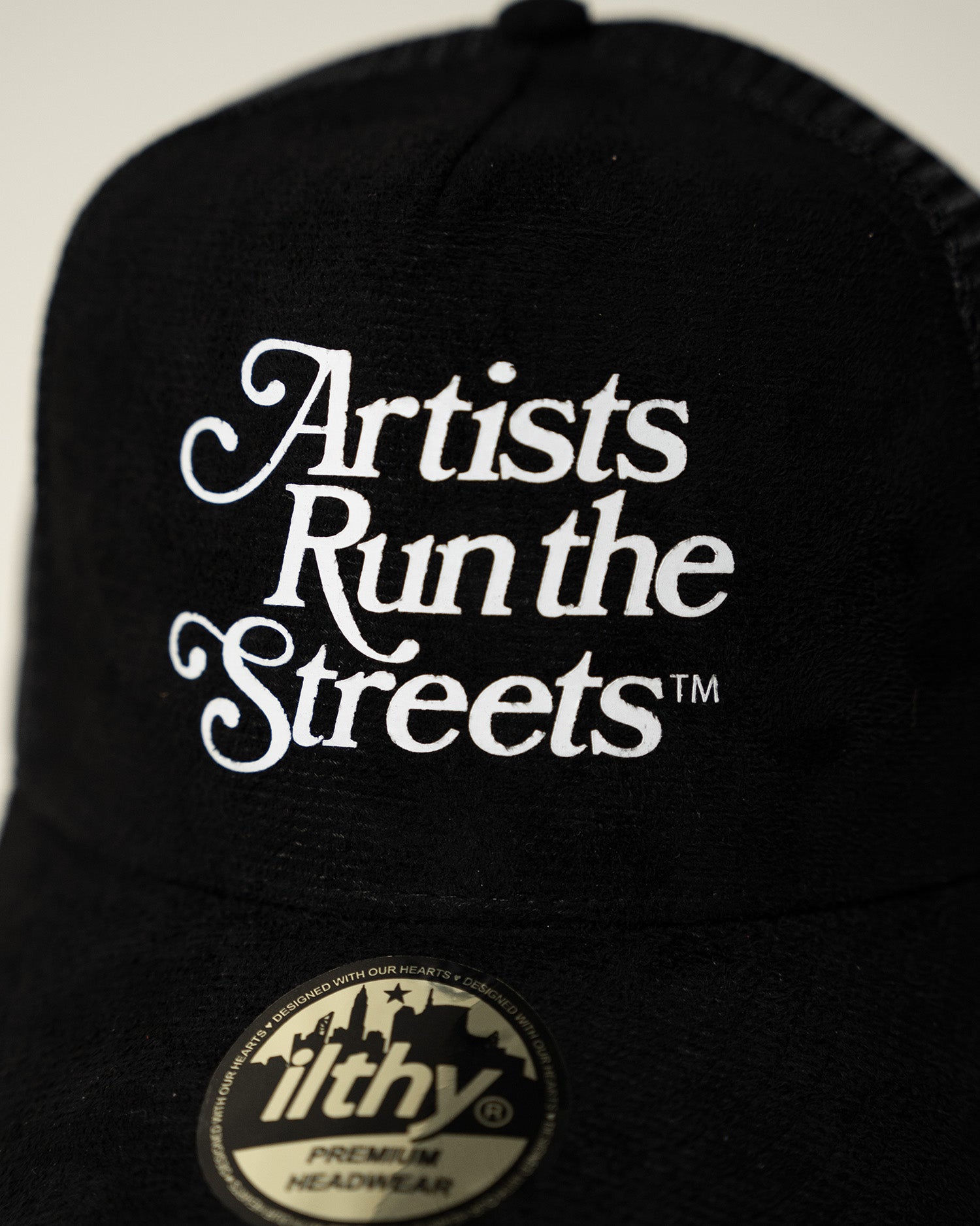 Artists Run the Streets™ Suede Trucker Cap (Black)