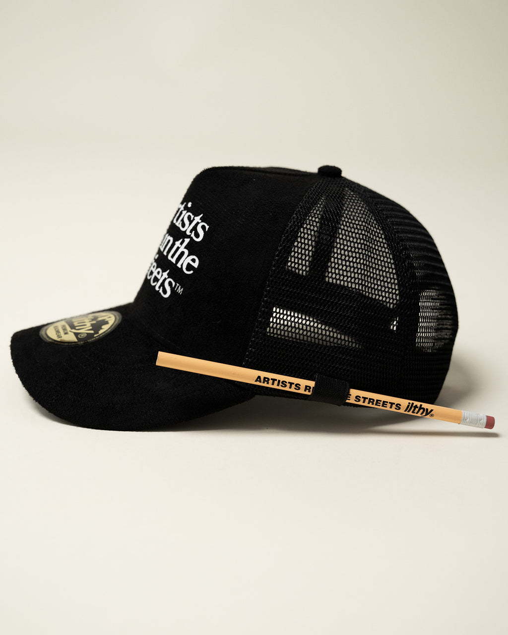 Artists Run the Streets™ Suede Trucker Cap (Black)