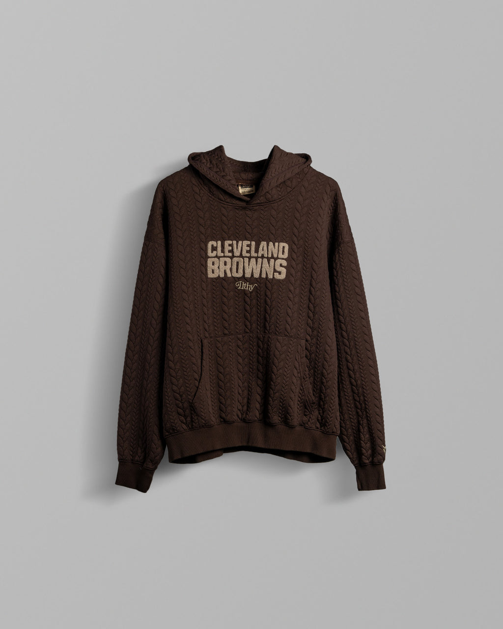BROWNS Cable Knit Hoodie (Brown)