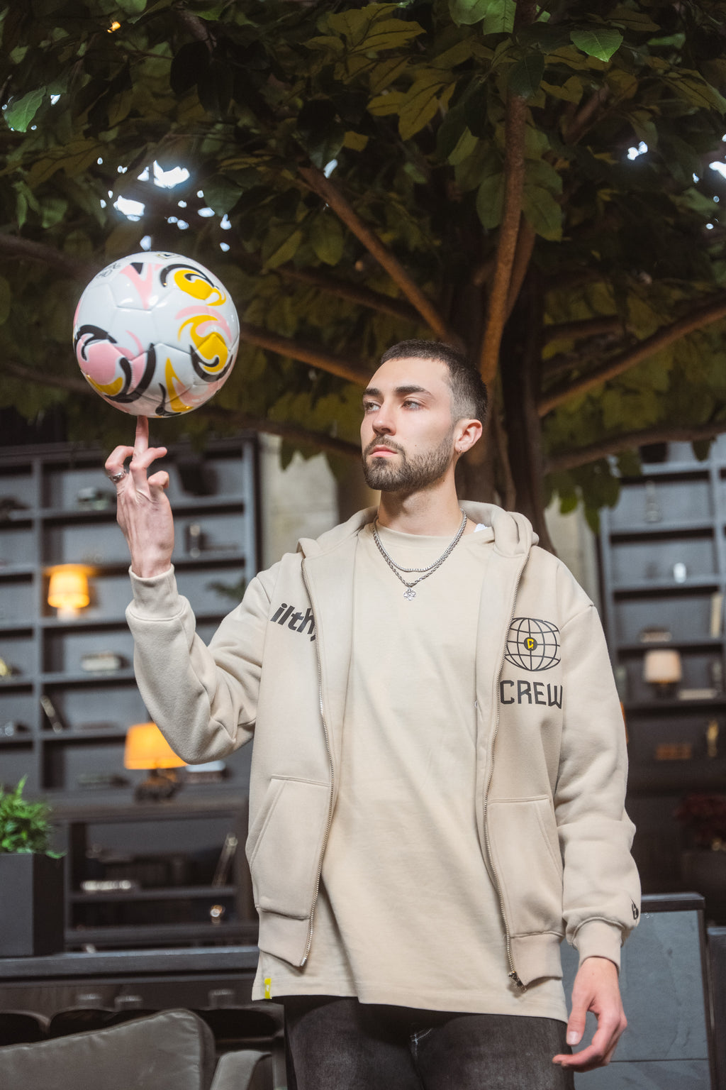 Columbus Crew Zip-Up Hoodie (Beige)