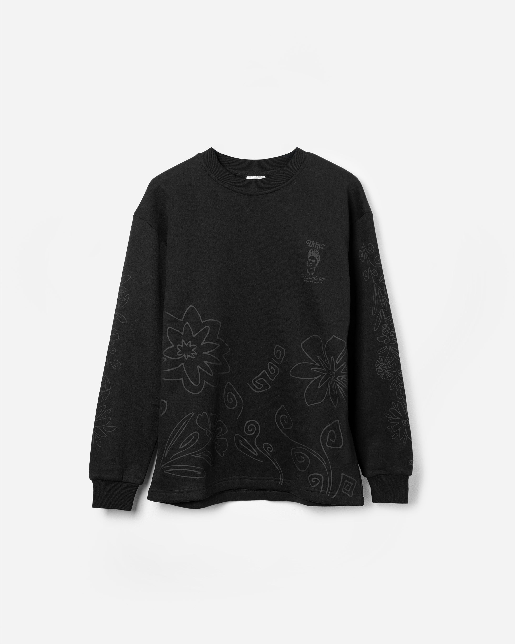 Frida Kahlo Floral Black Crewneck (Pre-Order)