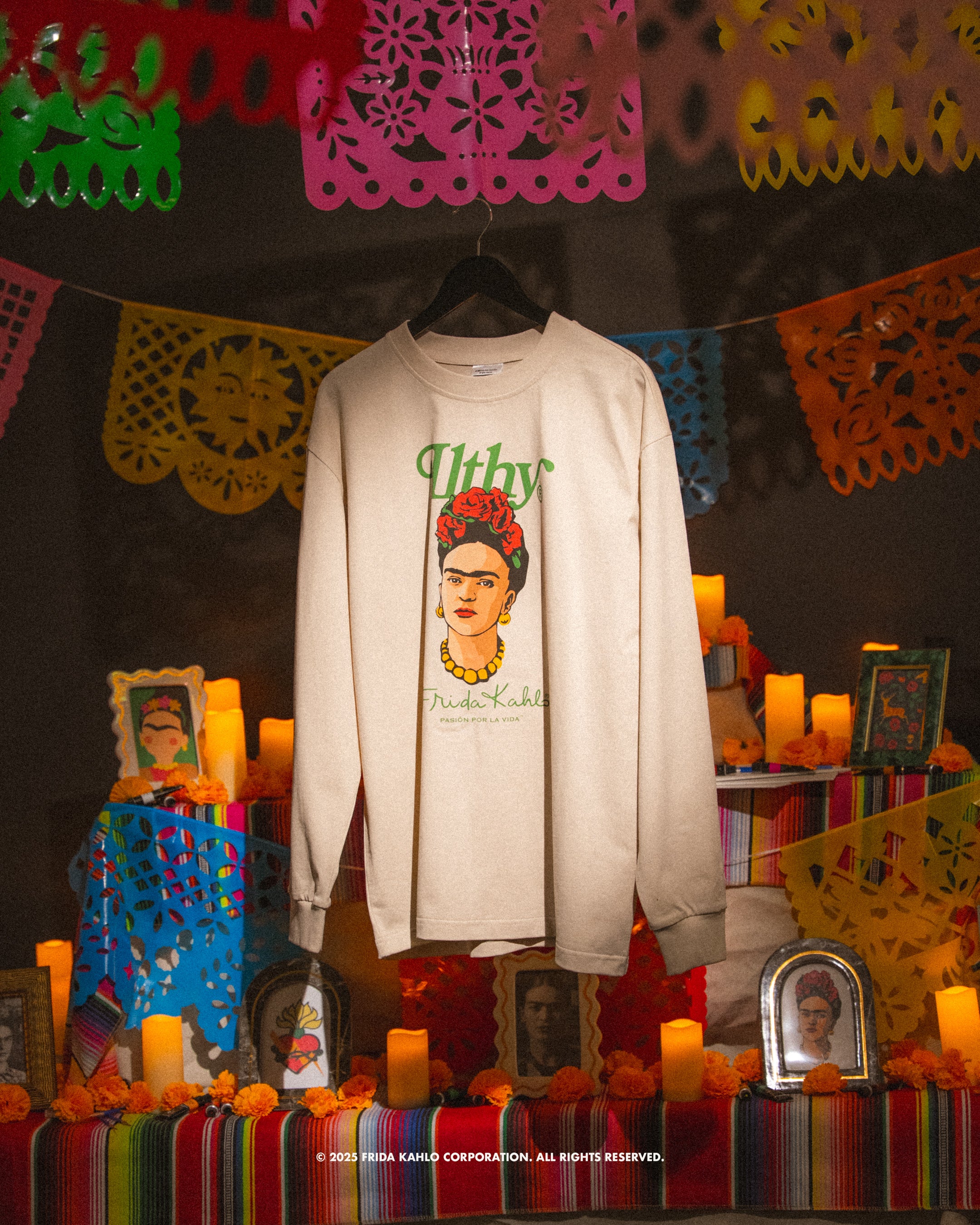 Frida Kahlo Long Sleeve Cream T-Shirt (Pre-Order)