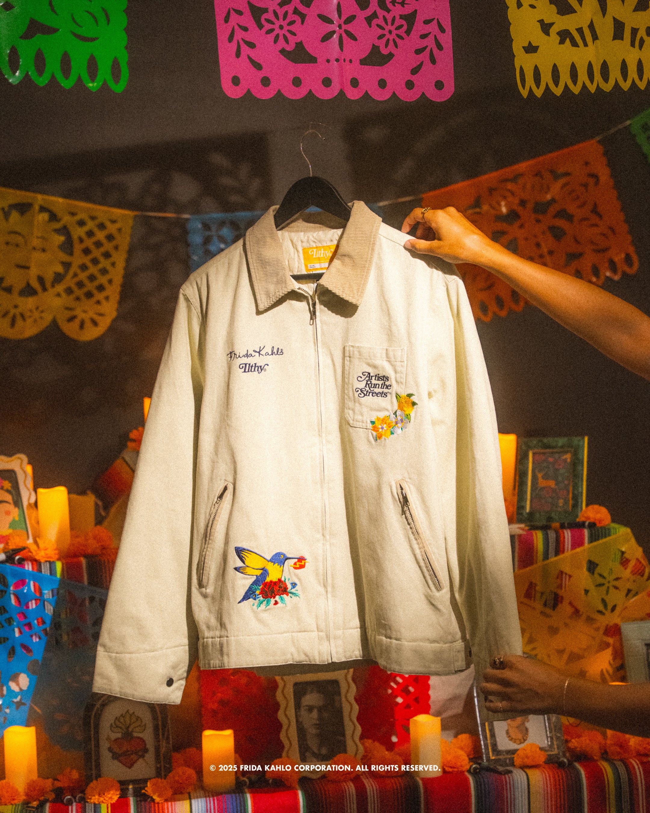 Frida Kahlo Artists Run the Streets™ Cream Work Jacket (Pre-Order)
