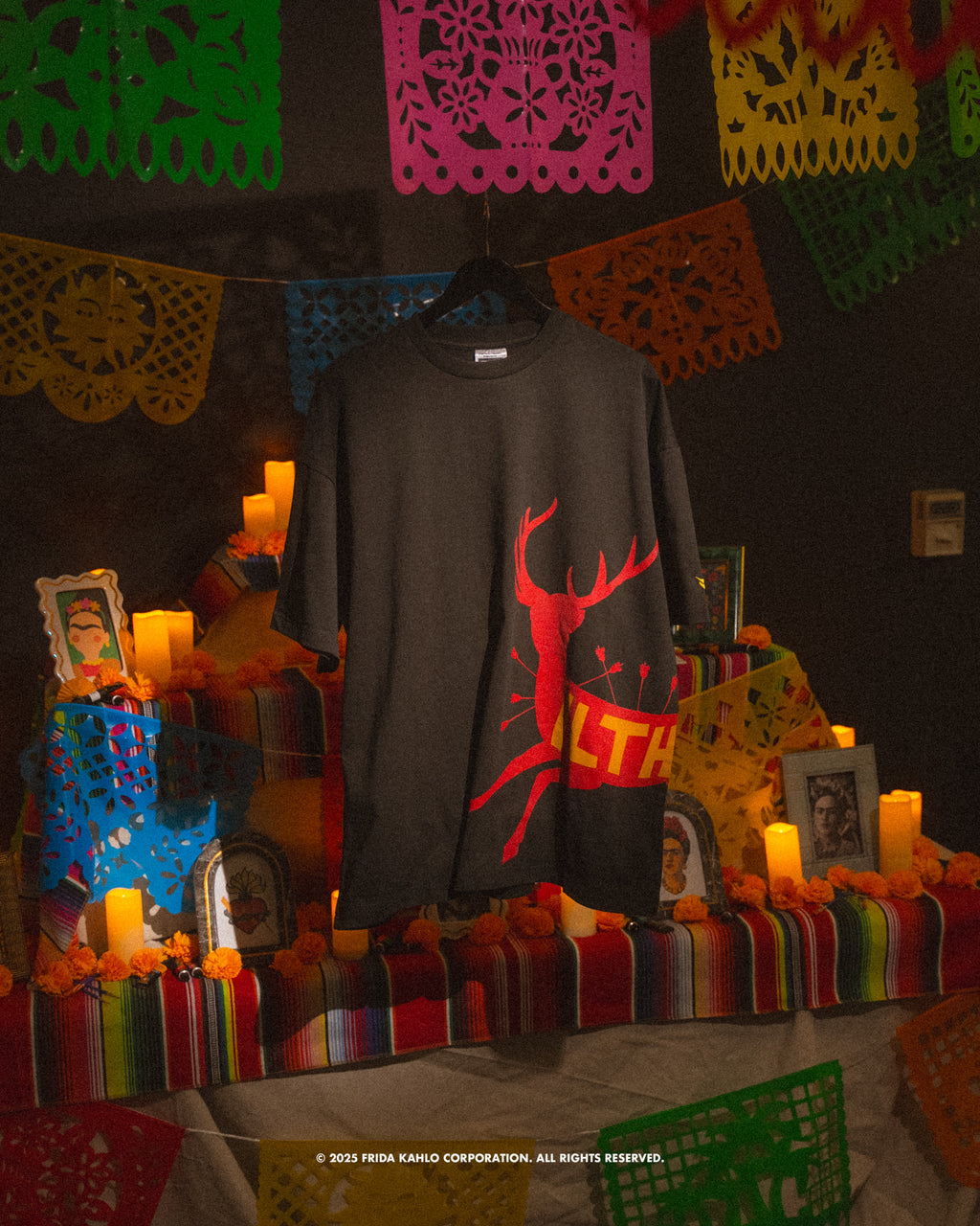 Frida Kahlo Wounded Deer Black T-Shirt