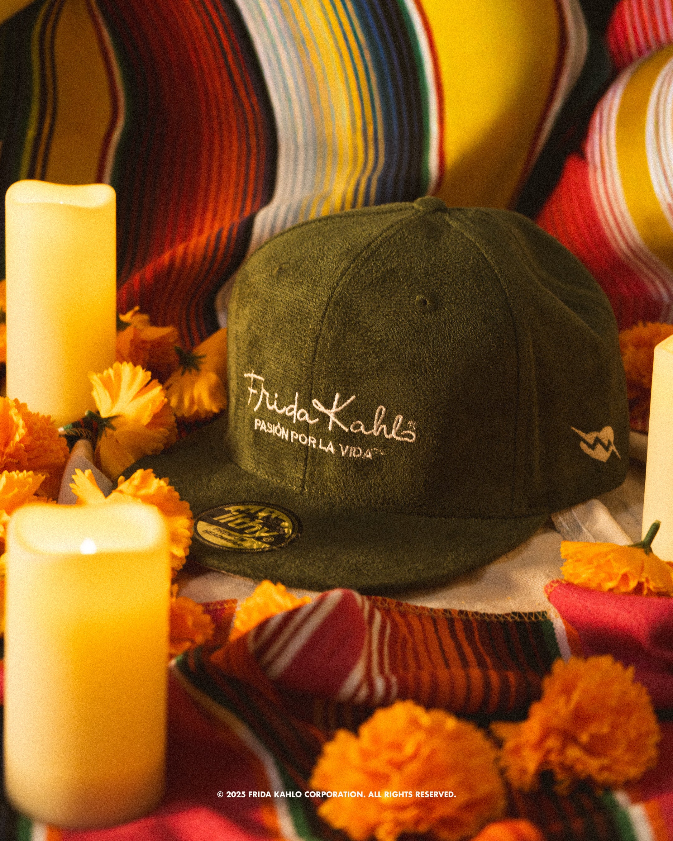 Frida Kahlo Floral Corduroy Cap