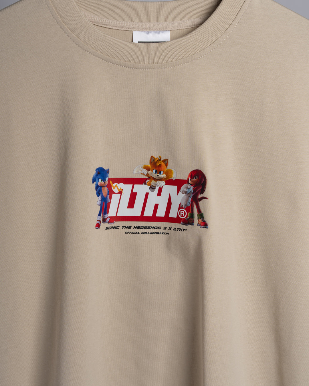 Sonic Block Logo Hero Trio Heavyweight T-Shirt (Cream)