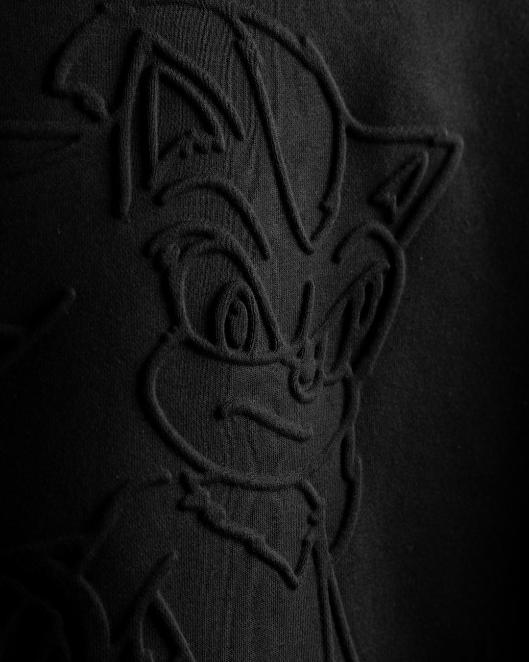 Sonic Embossed Shadow Zip Hoodie (Black)