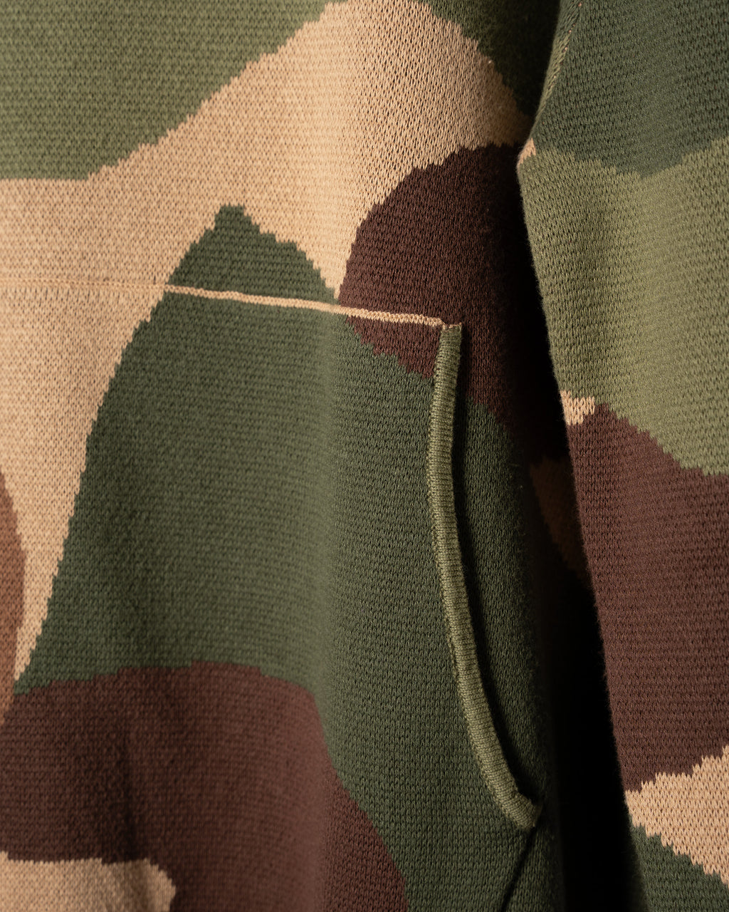 Camo Knit Sweater Hoodie