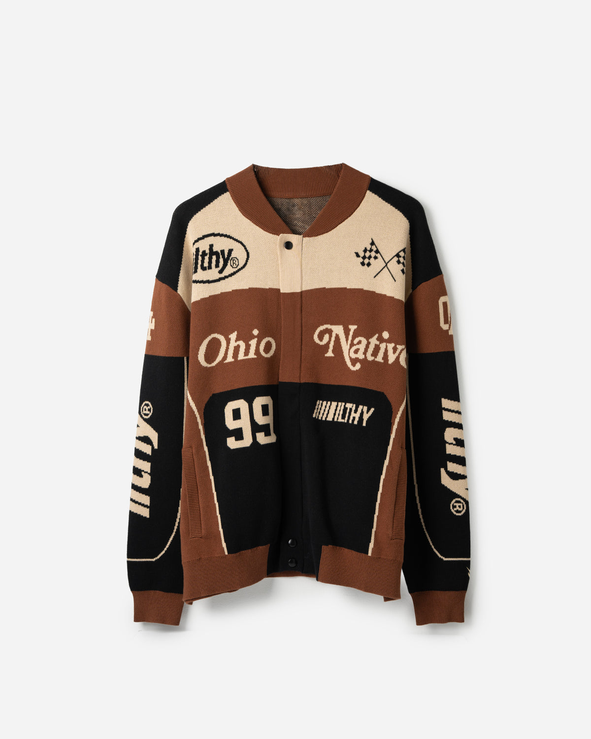 Ohio Native™ Knit Moto Sweater (Brown)