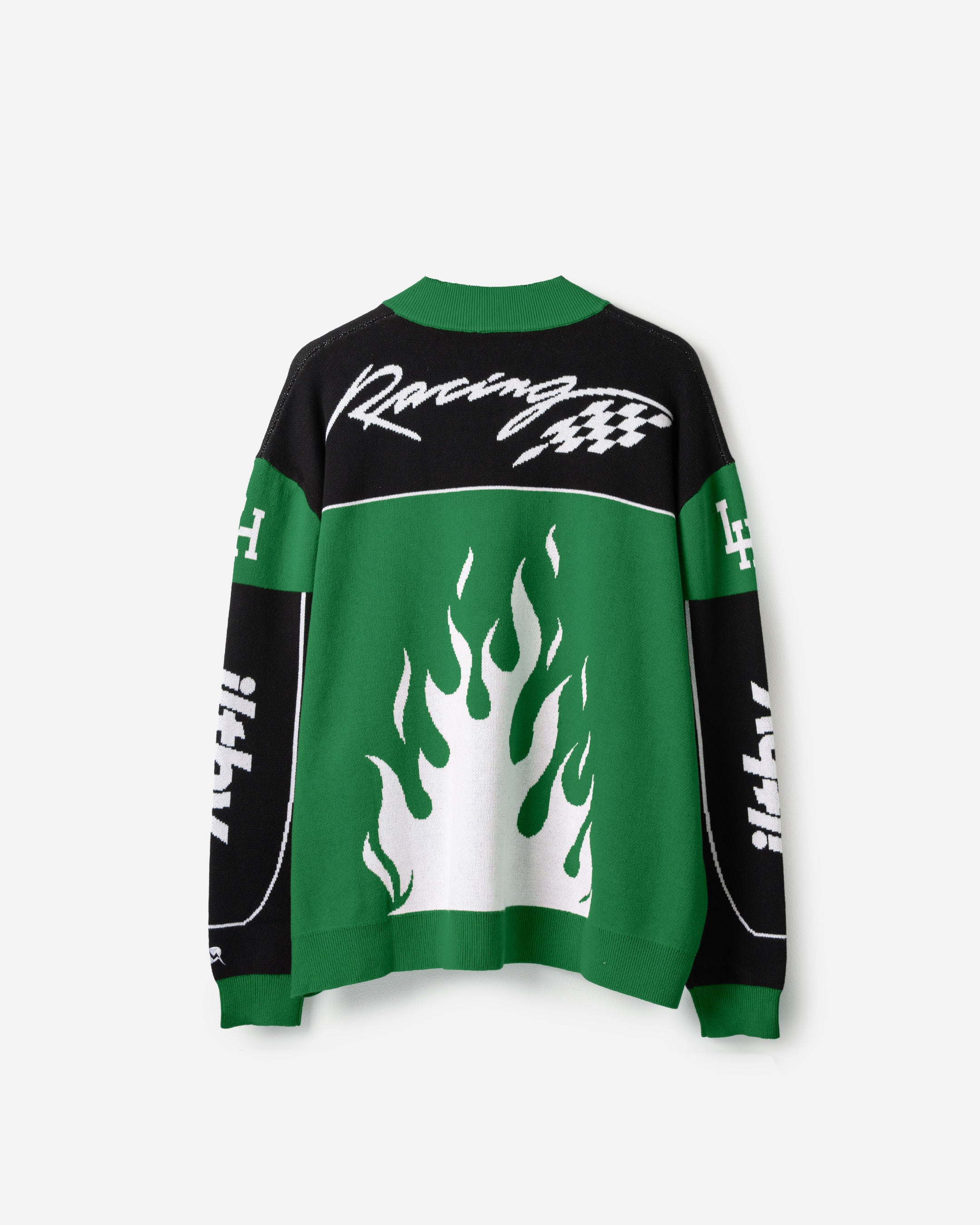 Jacquard Knit Race Jacket (Green)