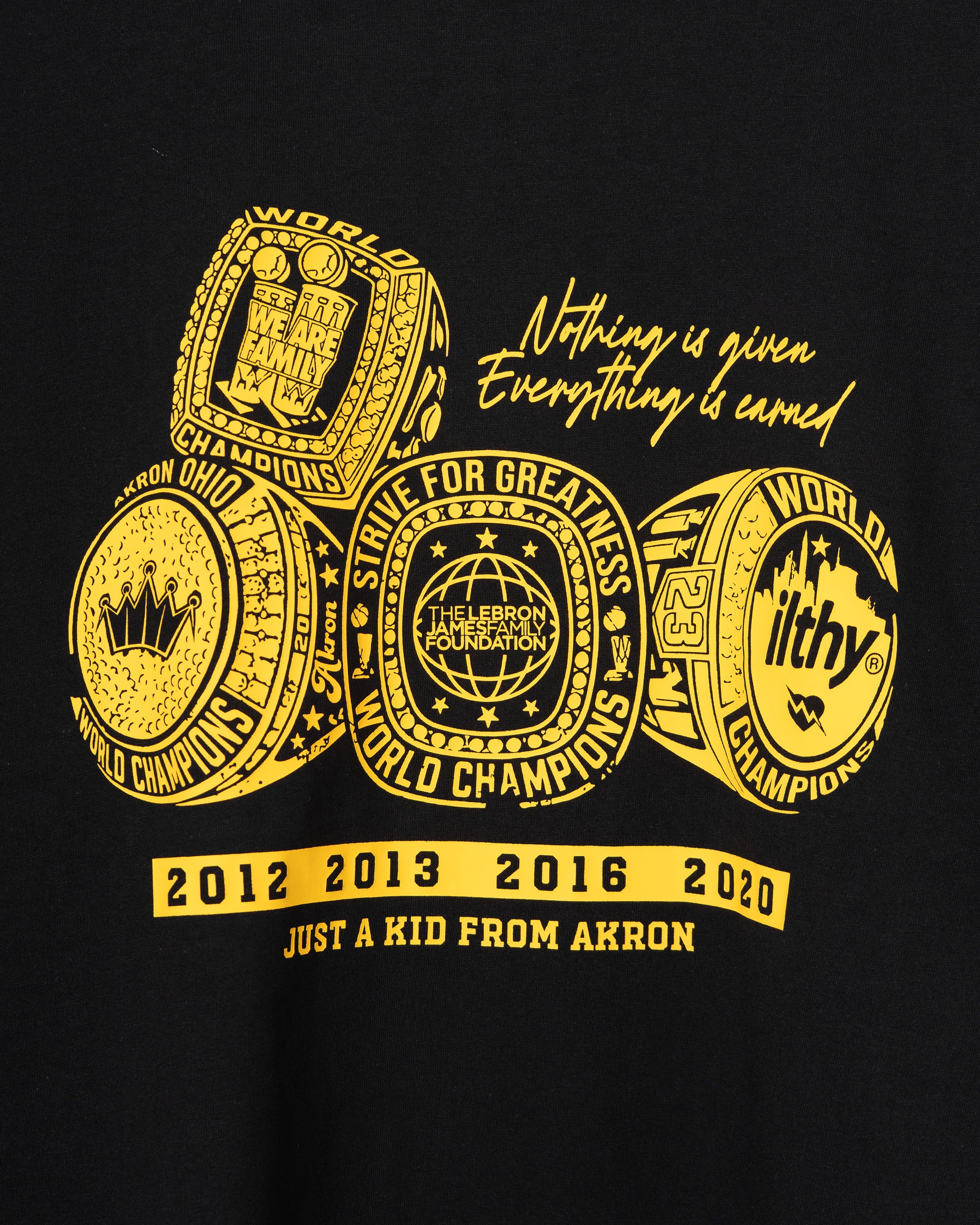 LeBron James Family Foundation Rings T-Shirt (Black)