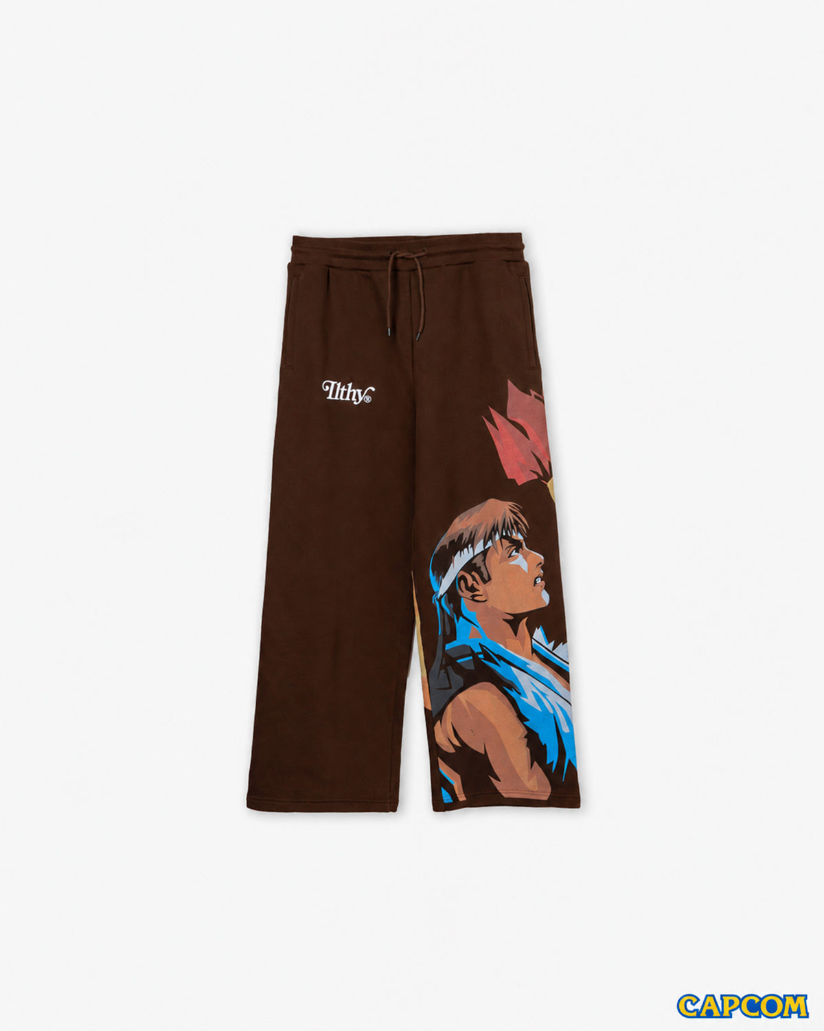 (PRE-ORDER) Street Fighter™ Wide Leg Sweatpants Ryu vs. Akuma (Brown)