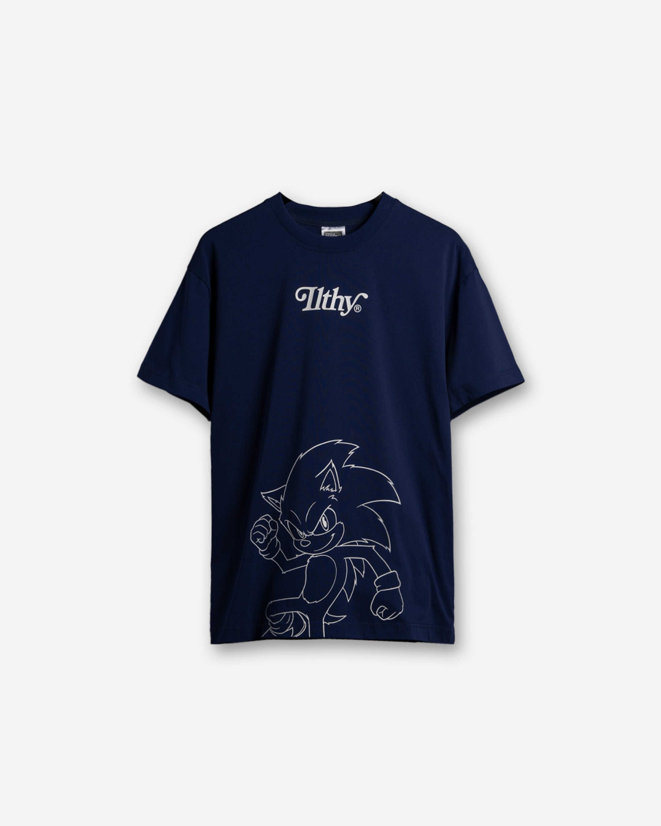 Sonic Outline Heavyweight T-Shirt (Navy)