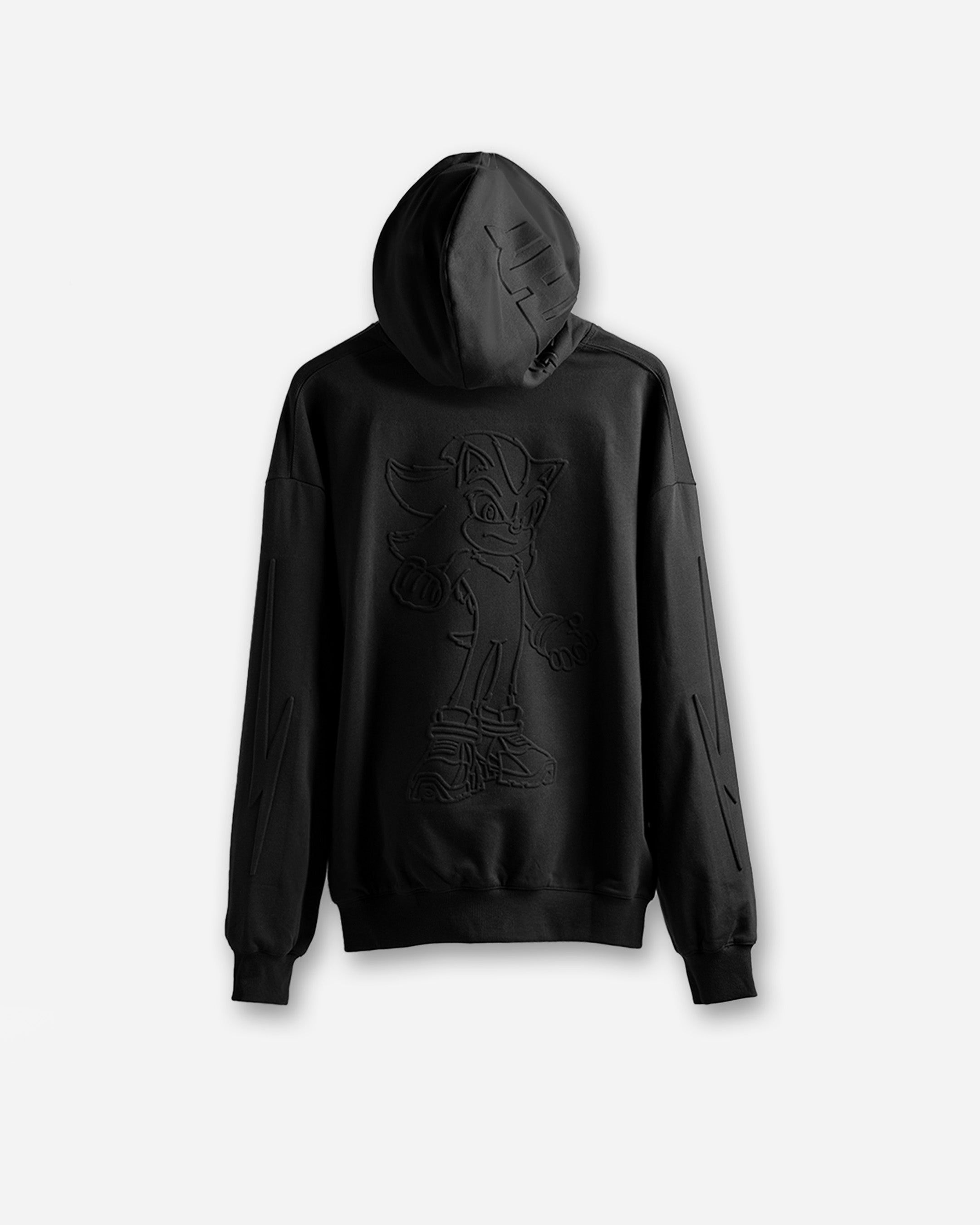 Sonic Embossed Shadow Zip Hoodie (Black)