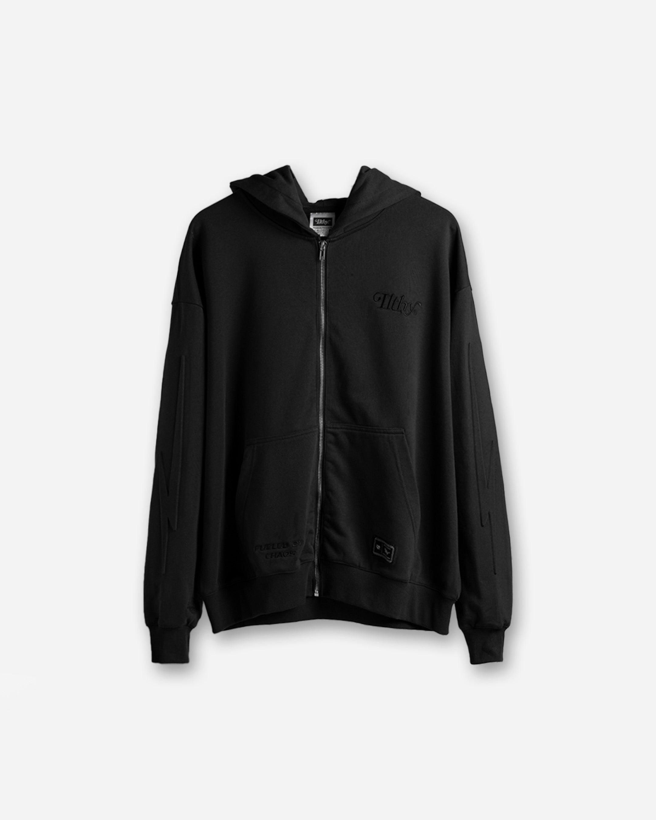 Sonic Embossed Shadow Zip Hoodie (Black)