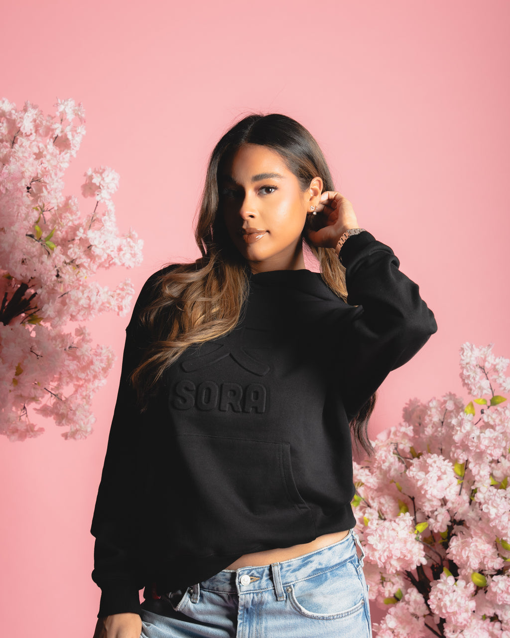 ILTHY® for Sora 天 Embossed Hoodie (Black)