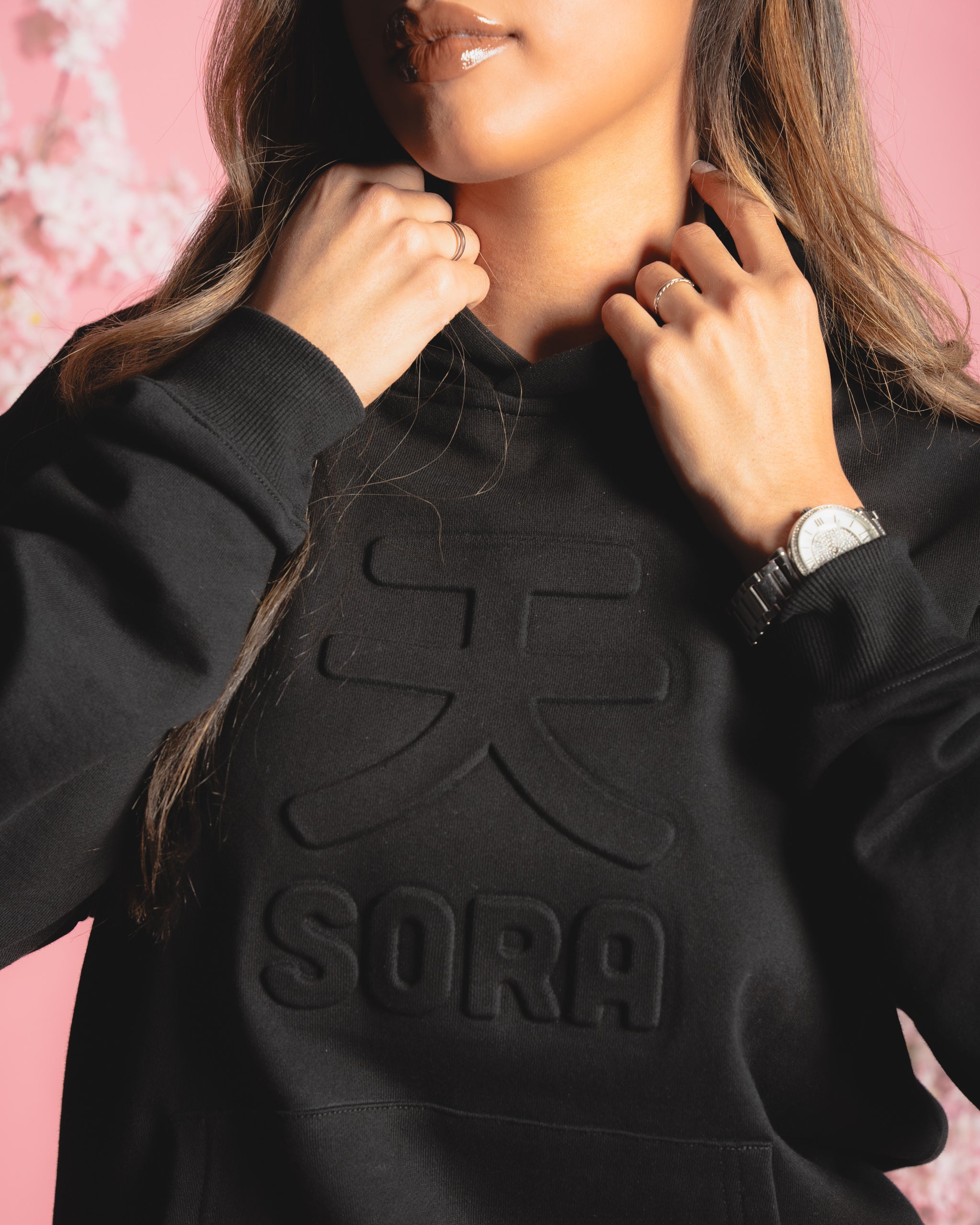 ILTHY® for Sora 天 Embossed Hoodie (Black)