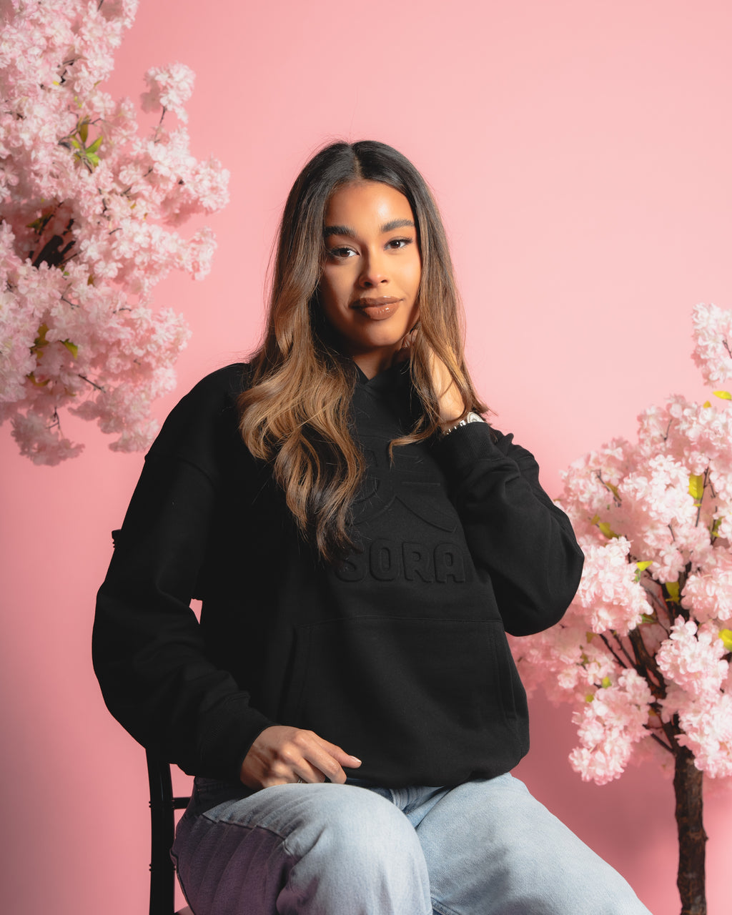 ILTHY® for Sora 天 Embossed Hoodie (Black)