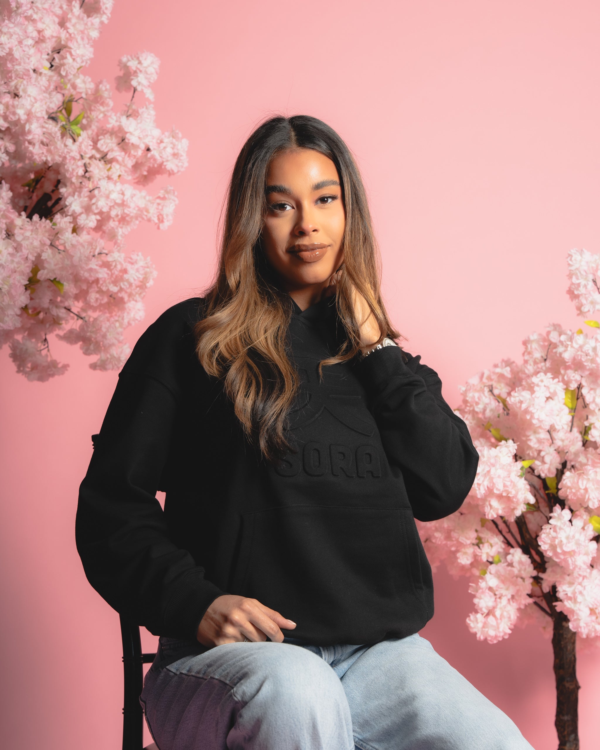 ILTHY® for Sora 天 Embossed Hoodie (Black)