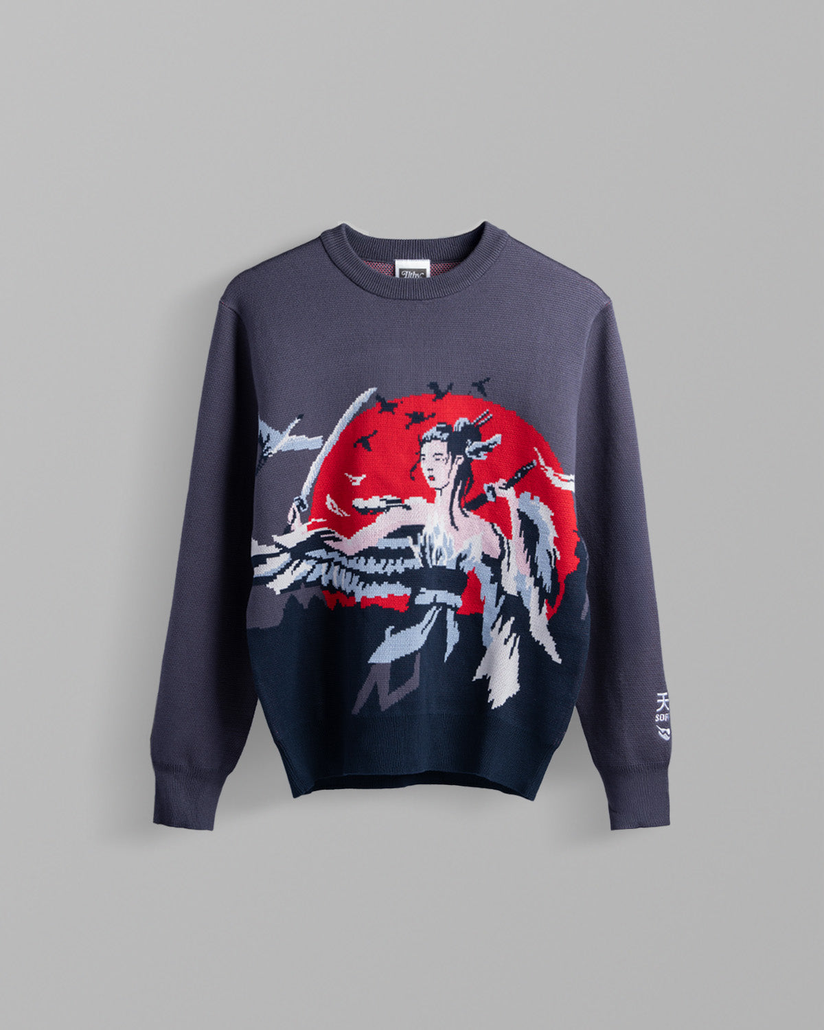 ILTHY® for Sora 天 Crane Wife Jacquard Knit Sweater (Purple)