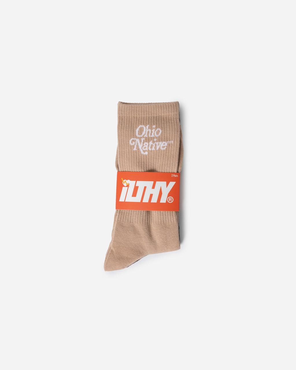 Ohio Native™ 2-Pack Crew Socks (Brown and Beige)