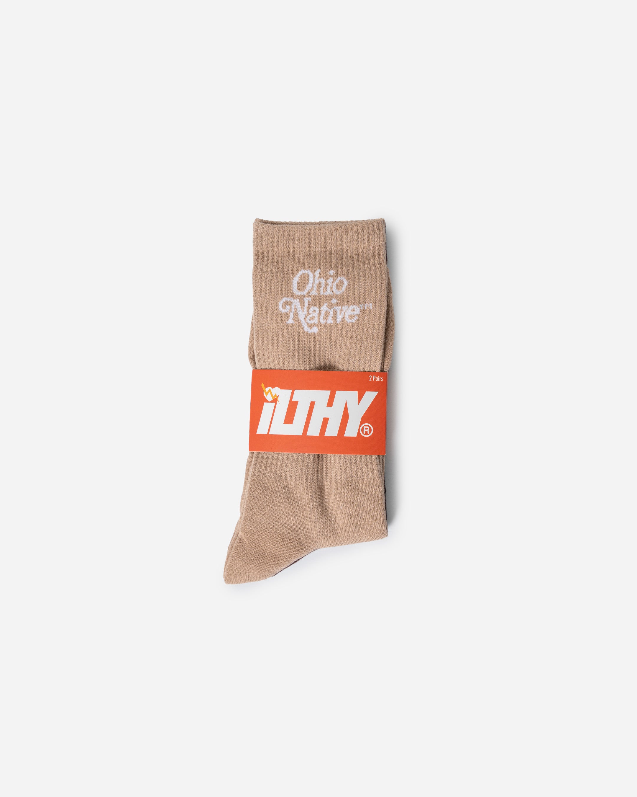Ohio Native™ 2-Pack Crew Socks (Brown and Beige)