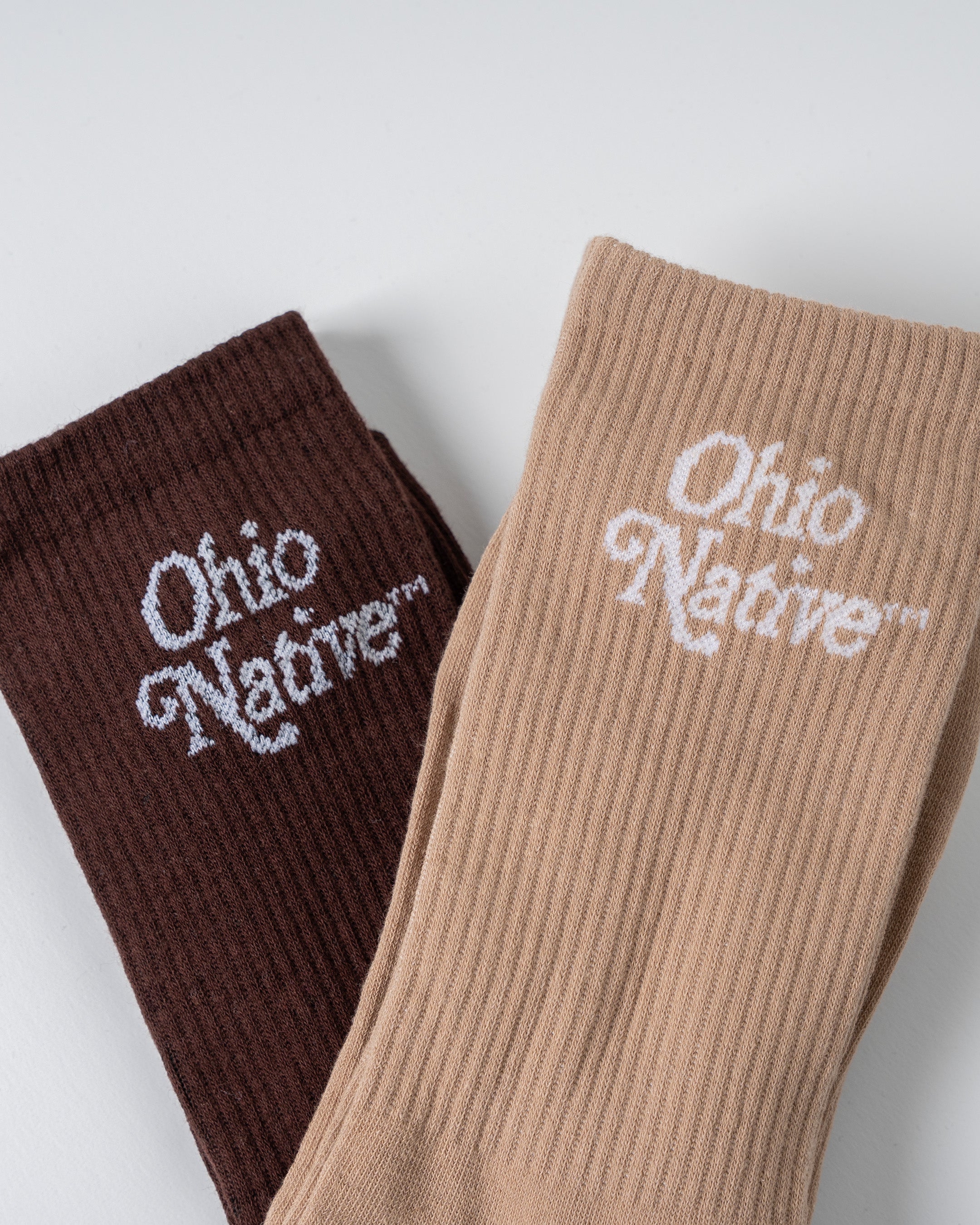 Ohio Native™ 2-Pack Crew Socks (Brown and Beige)