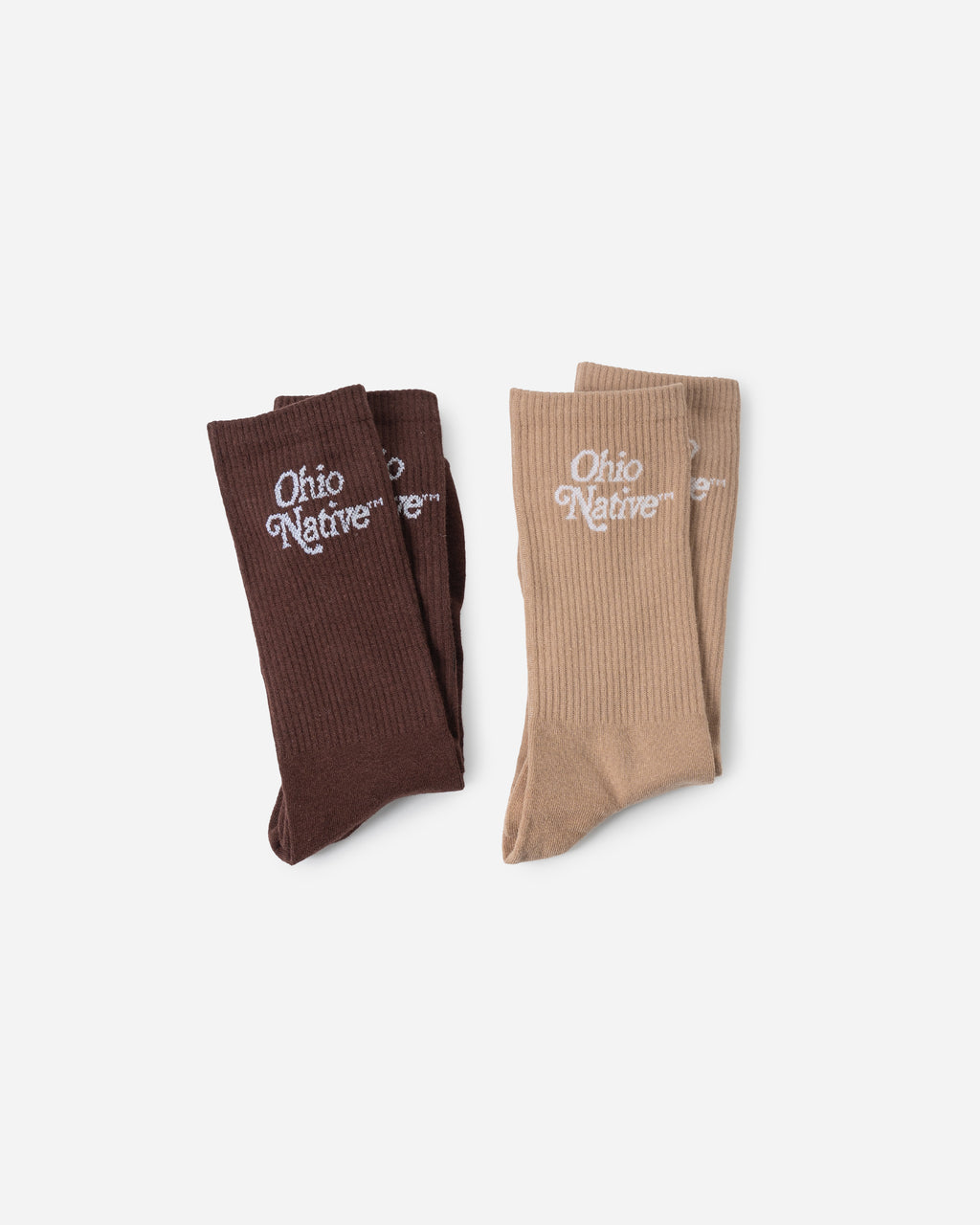 Ohio Native™ 2-Pack Crew Socks (Brown and Beige)