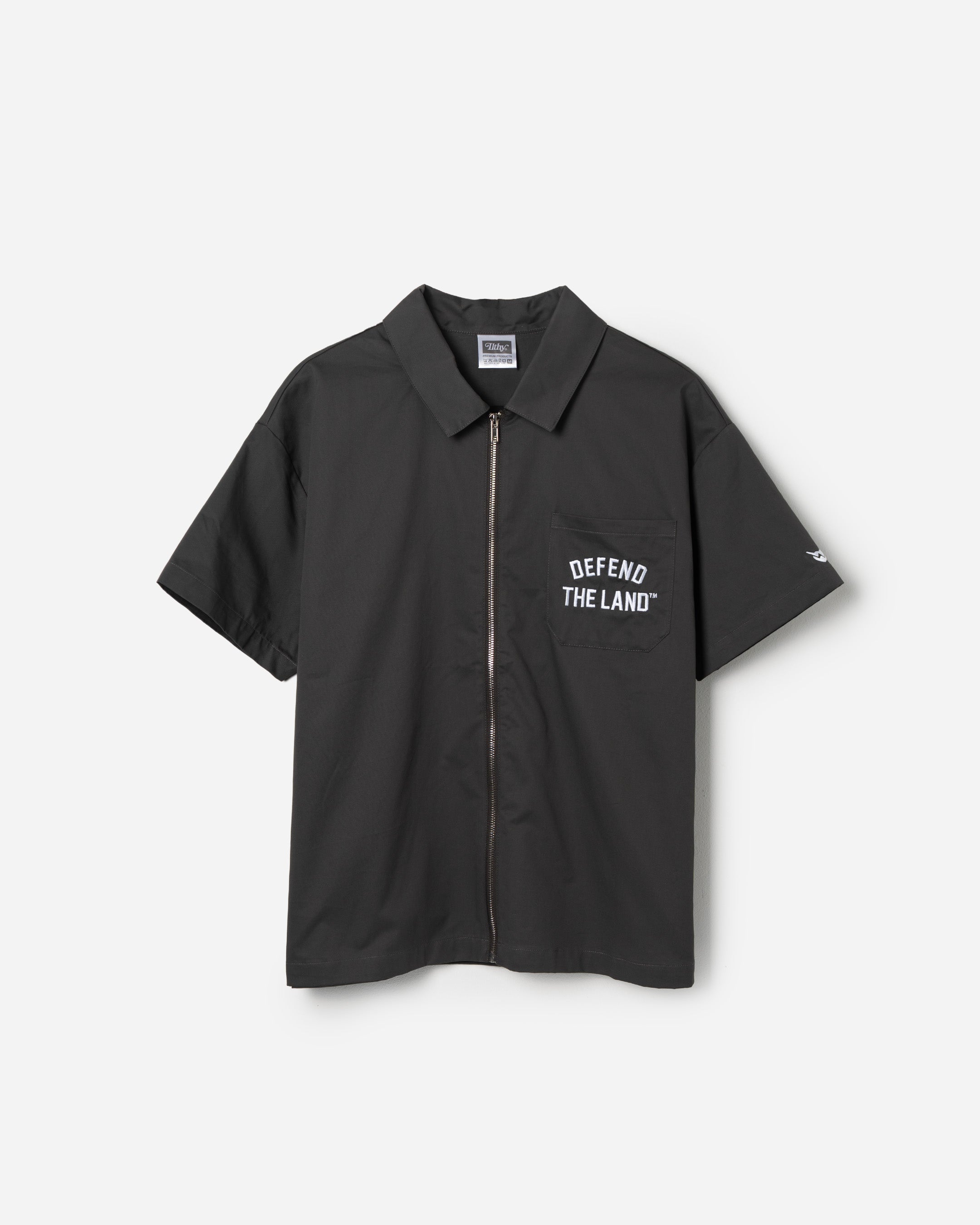 Defend The Land™ Zip-Up Work Shirt (Black)