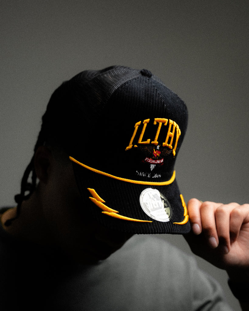 ILTHY™ Eagle Trucker Cap (Corduroy Black)