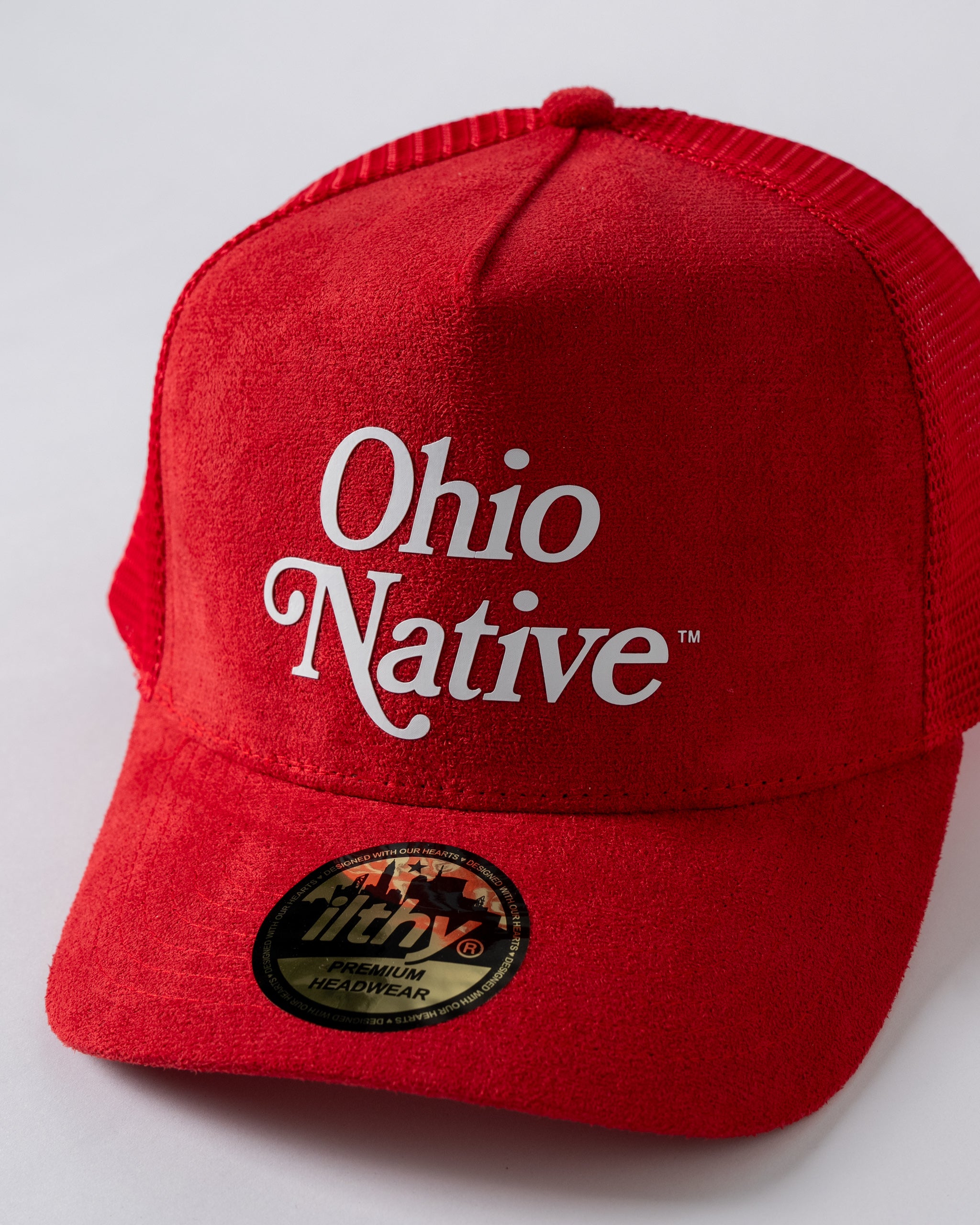 ILTHY® Ohio Native™ Trucker Cap (Red Suede)