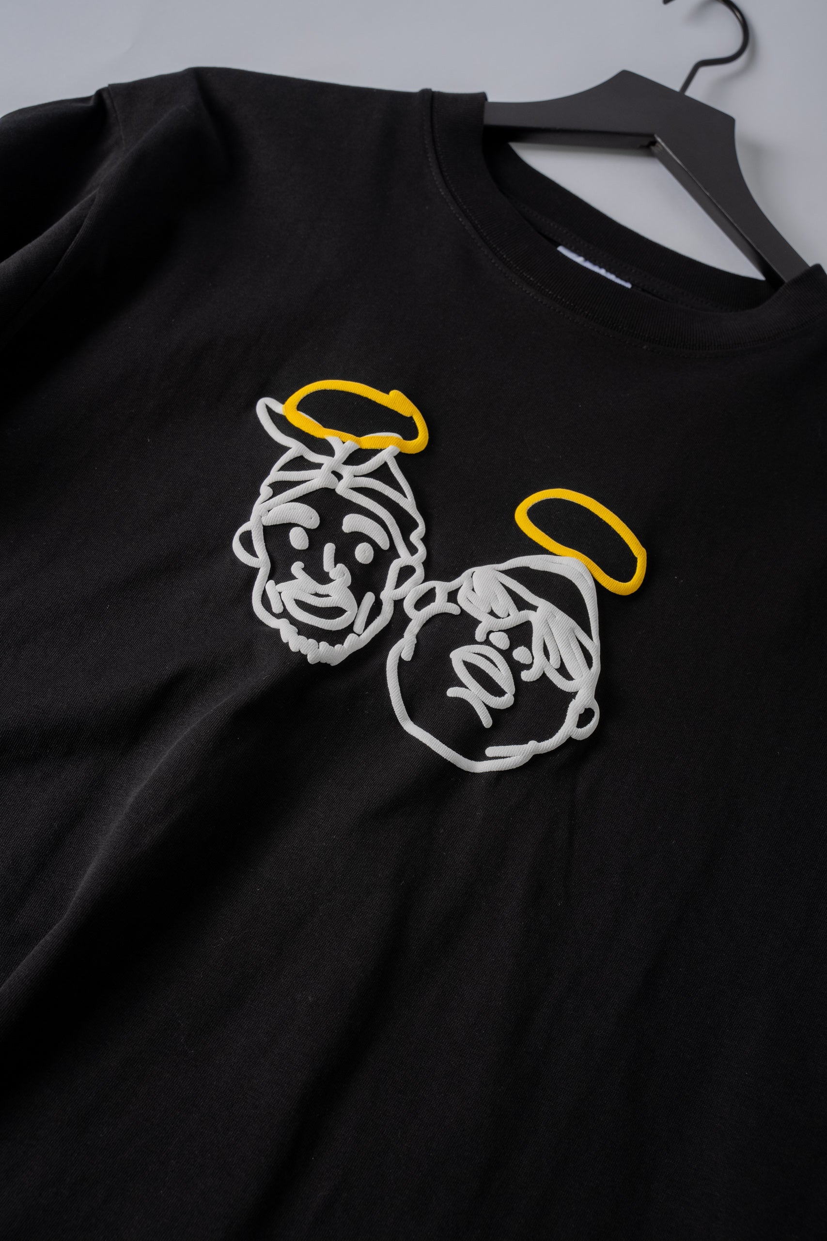 Rap Angels Heavyweight Puff Print T-Shirt (Black)