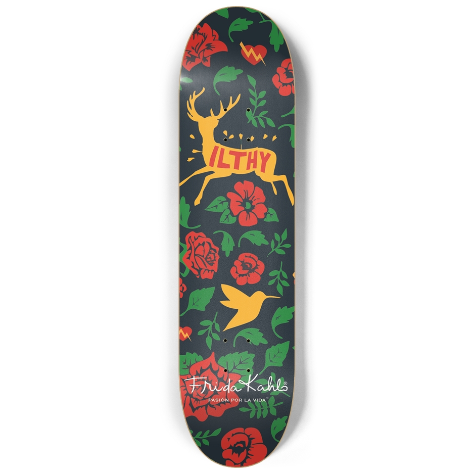 Frida Kahlo Floral Skateboard