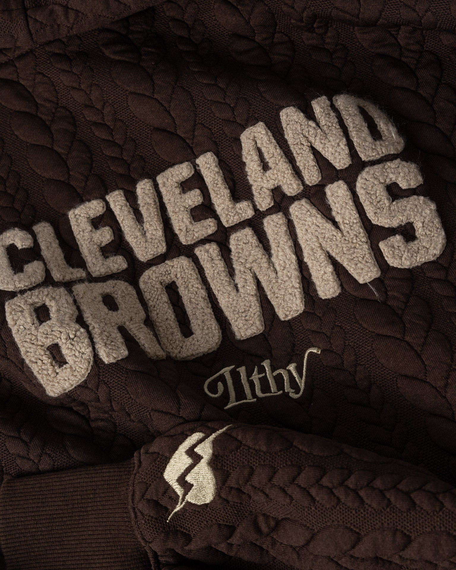 BROWNS Cable Knit Hoodie (Brown)