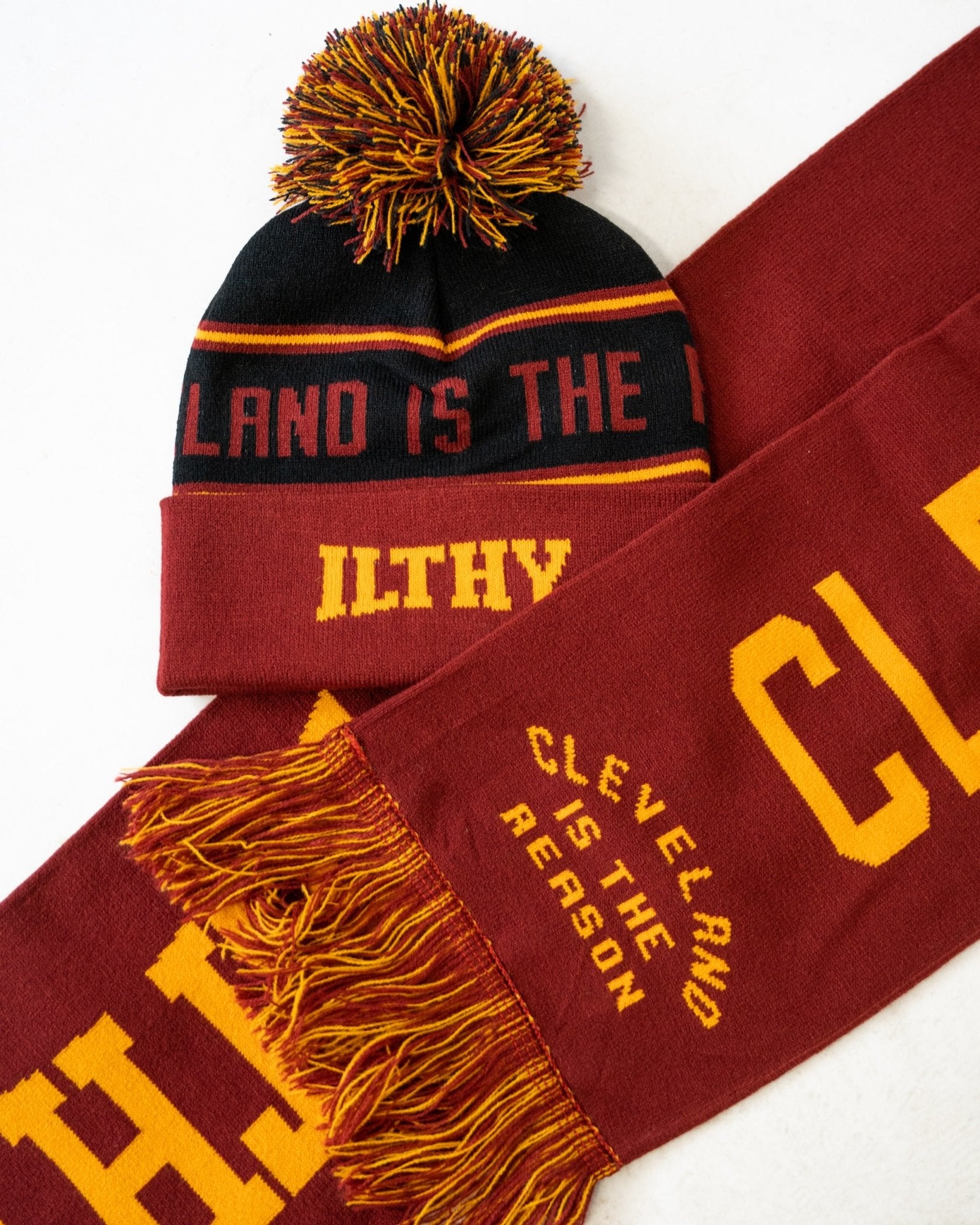 Cleveland is the Reason™ Premium Knitted Scarf (Maroon) - ILTHY®