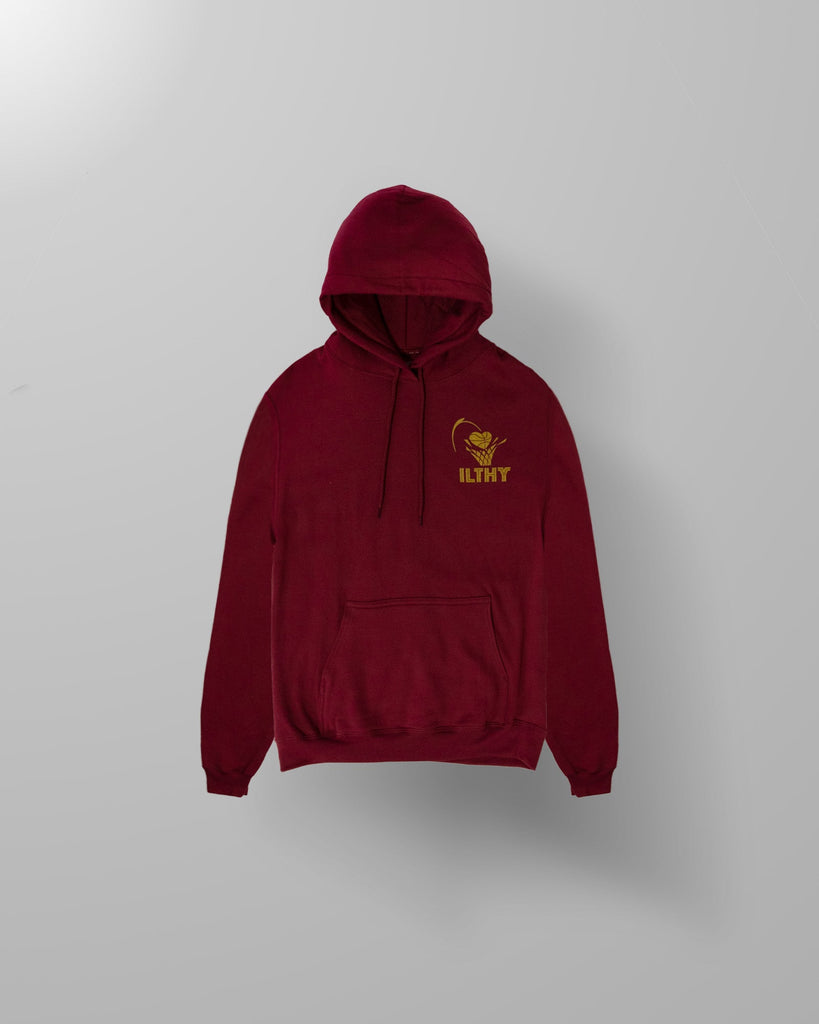 ILTHY® Hoops 90's Logo Hoodie (Maroon) - ILTHY®